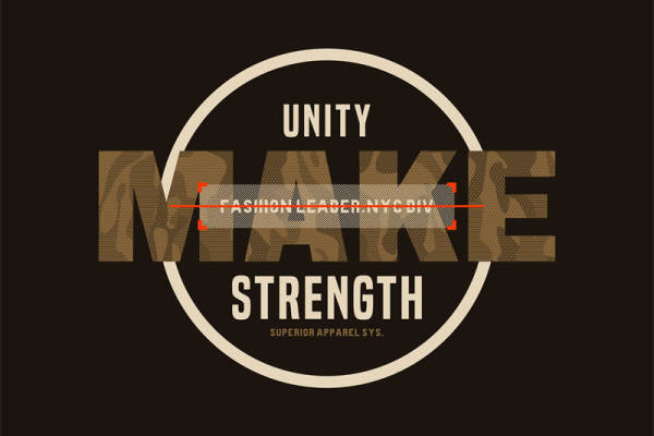 时尚迷彩裁片印花服装印花设计,展现团结与力量