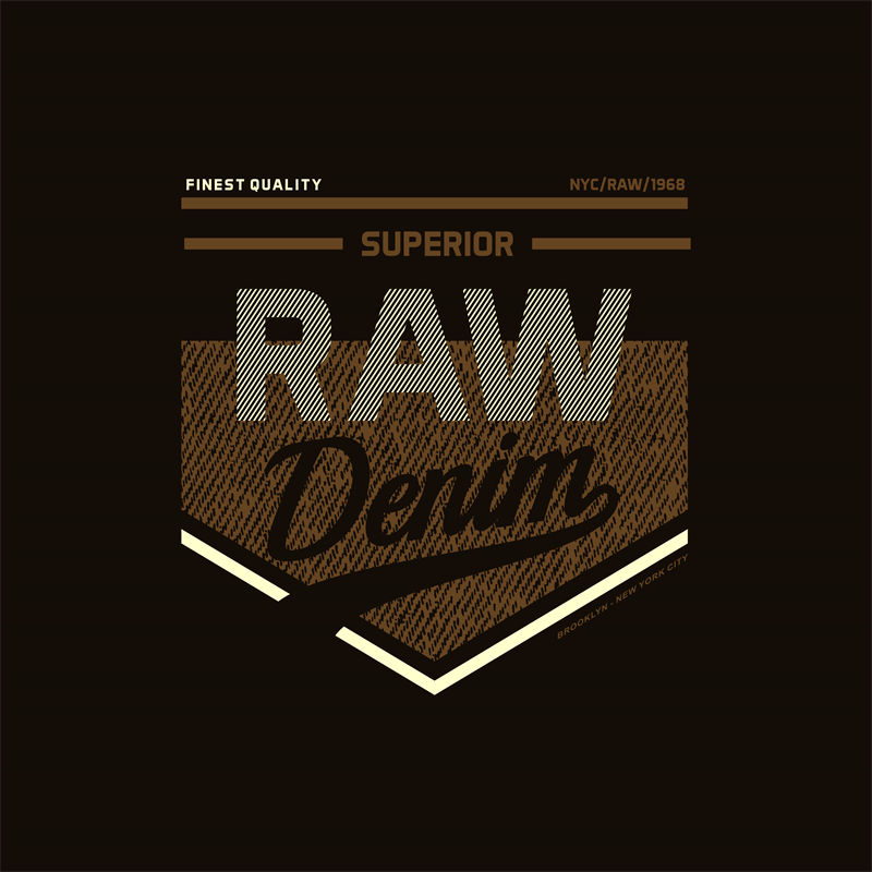 复古风格RAW Denim裁片印花服装印花设计