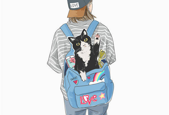 时尚猫咪裁片印花服装,展现个性与爱