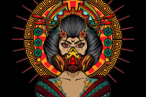 时尚民族风裁片印花服装印花设计