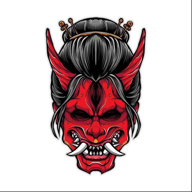 独特恶魔风格服装裁片印花设计，展现个性魅力