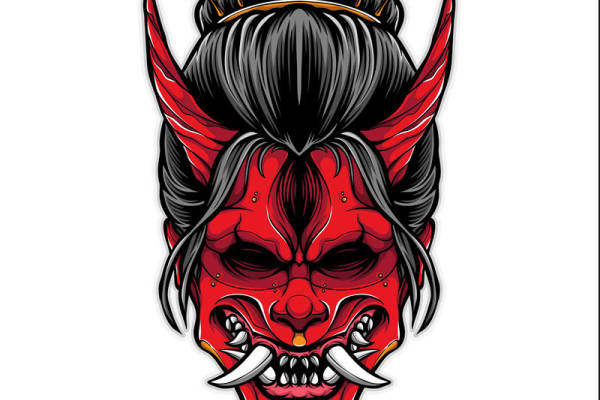 独特恶魔风格服装裁片印花设计，展现个性魅力