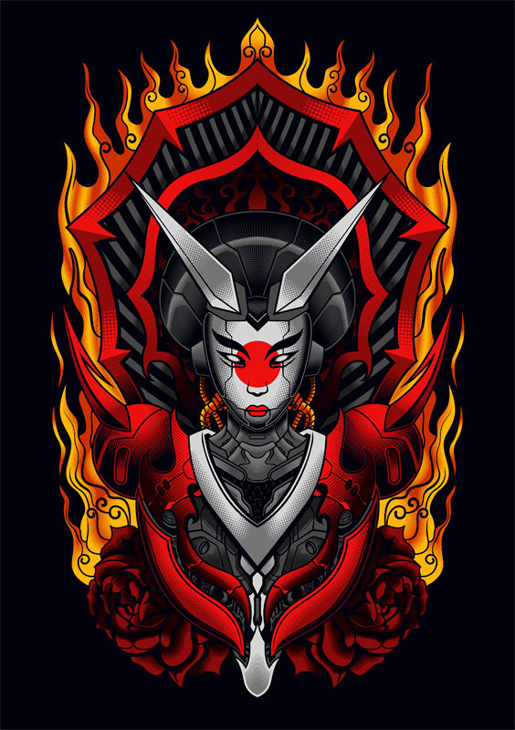 炫酷火焰武士裁片印花服装，展现个性与力量的完美结合