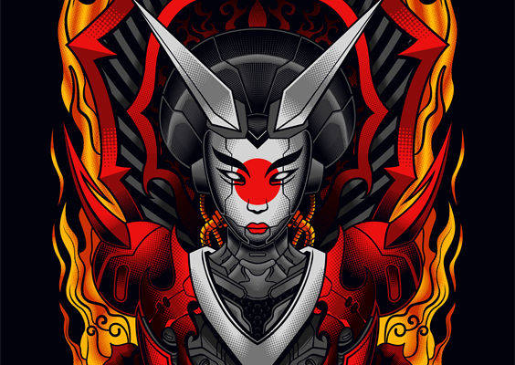 炫酷火焰武士裁片印花服装，展现个性与力量的完美结合