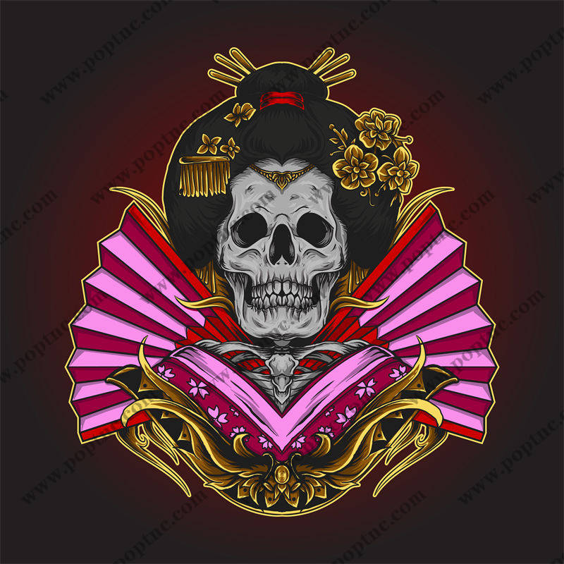 独特日式风格裁片印花服装印花设计