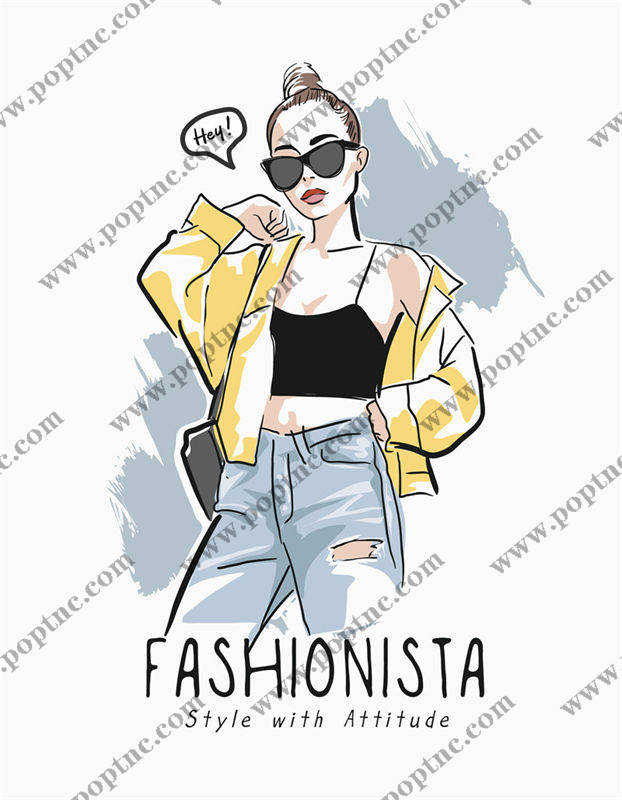 时尚态度:黄色豹纹裁片印花服装印花设计