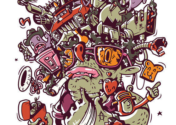 创意卡通裁片印花服装印花设计,展现个性与活力