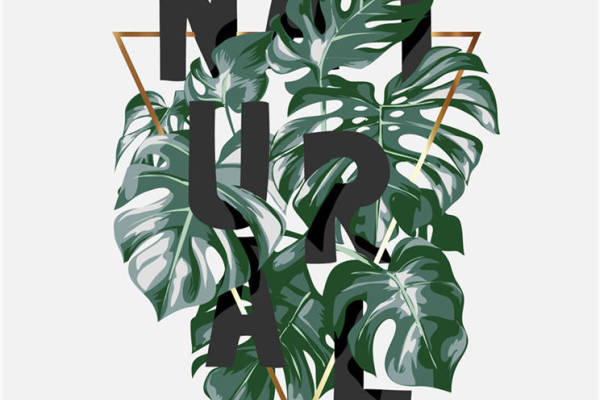 自然风格热带植物裁片印花服装印花设计