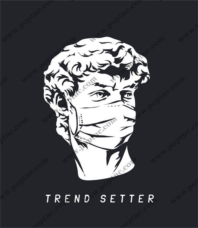 经典黑白人物肖像裁片印花服装印花设计