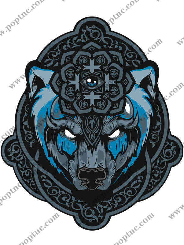 北欧风格熊头裁片印花服装印花图案设计