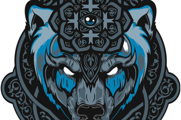 北欧风格熊头裁片印花服装印花图案设计