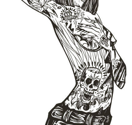 时尚摇滚风格裁片印花服装印花设计