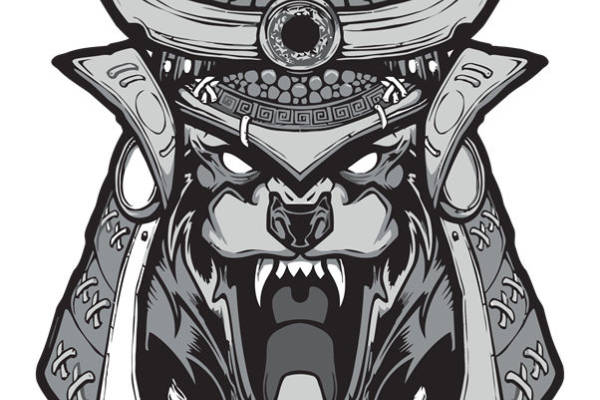 北欧风格狼头维京头盔裁片印花服装印花设计