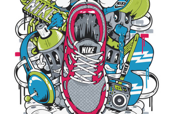 潮流街头风格裁片印花服装印花设计