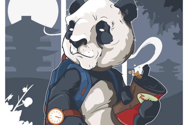 时尚熊猫裁片印花服装，展现个性与趣味的完美结合