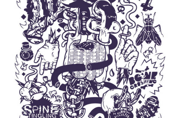 街头风格个性服装印花裁片设计，展现独特潮流态度