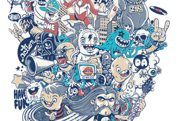 时尚街头风裁片印花服装印花设计，展现个性与活力