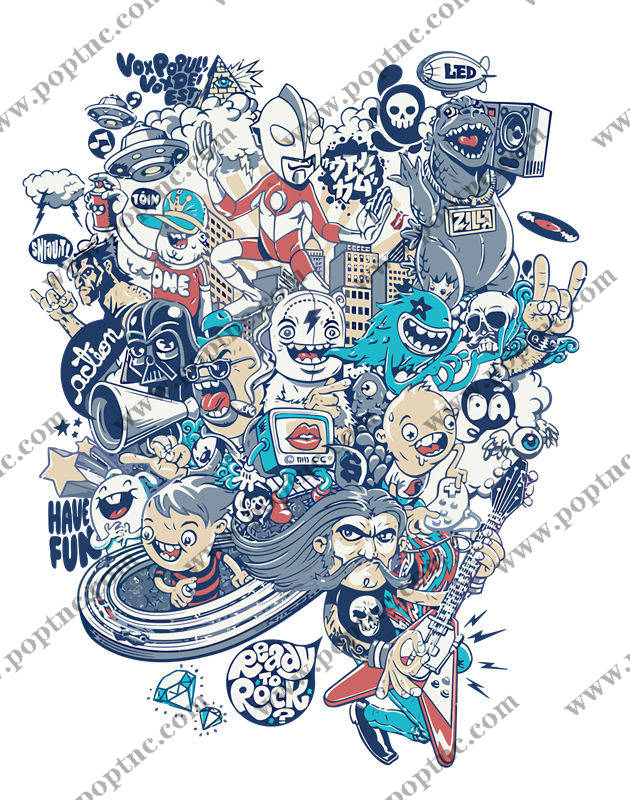 时尚街头风裁片印花服装印花设计,展现个性与活力