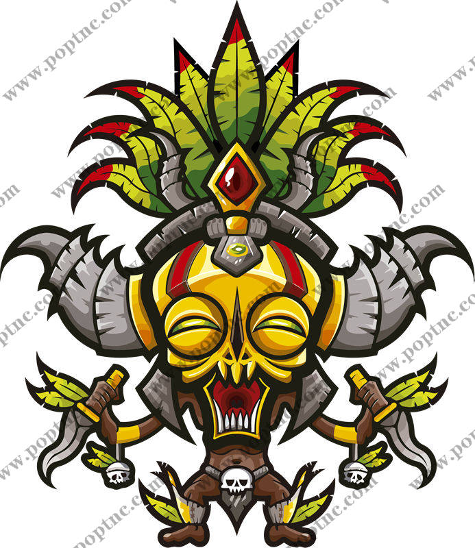 神秘部落风格裁片印花服装印花设计