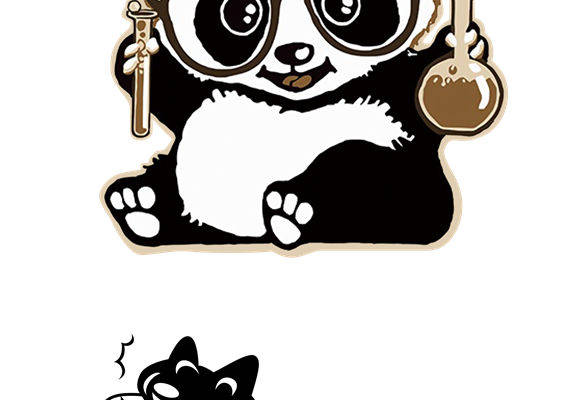 时尚可爱熊猫与小狗裁片印花服装印花设计