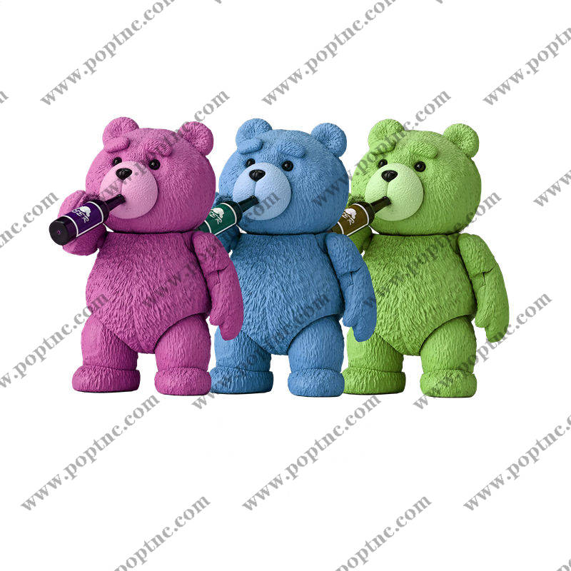 彩色熊形裁片印花服装,创意卡通风格服装印花设计