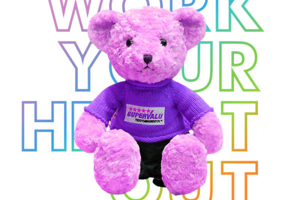 紫色毛绒玩具熊裁片印花服装印花设计