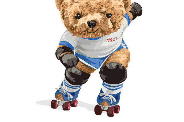 可爱泰迪熊裁片印花服装，展现活力运动风格