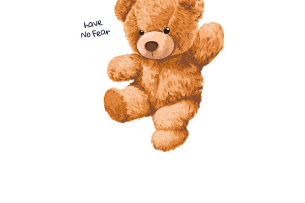 勇敢无畏的泰迪熊裁片印花服装印花设计