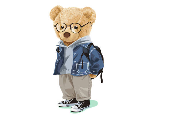 时尚泰迪熊裁片印花服装，展现个性与善良