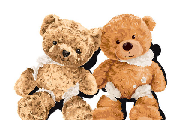 可爱泰迪熊裁片印花服装,温馨风格儿童服装印花设计