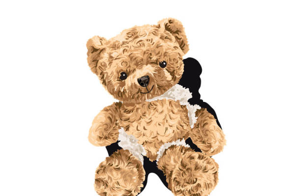 可爱泰迪熊裁片印花服装 温馨风格儿童服装印花设计