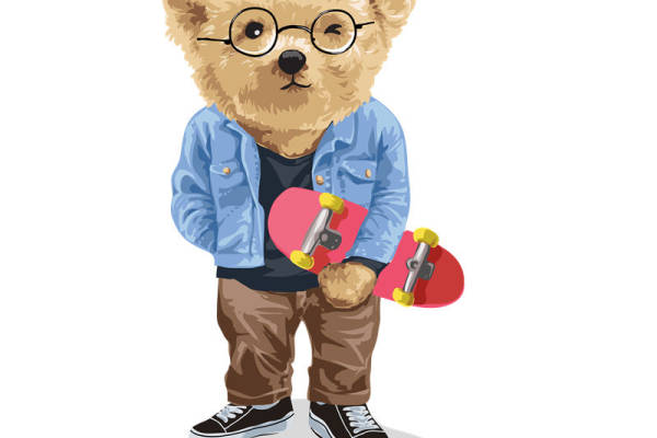 时尚潮流裁片印花服装：滑板熊的街头风格