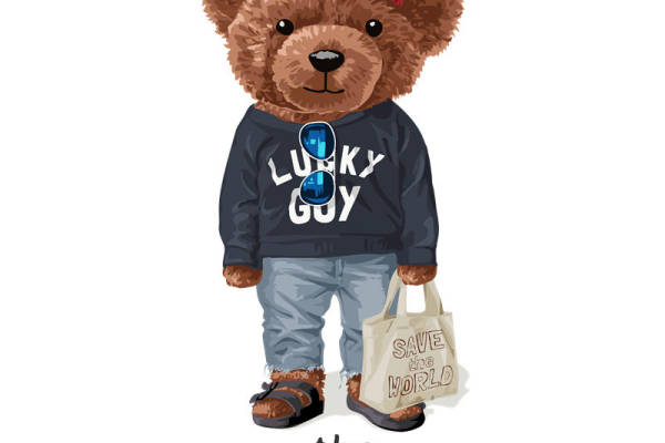 时尚小熊裁片印花服装,展现个性魅力的卡通风格服装印花