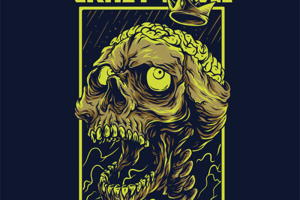 独特创意裁片印花服装:疯狂骷髅图案设计