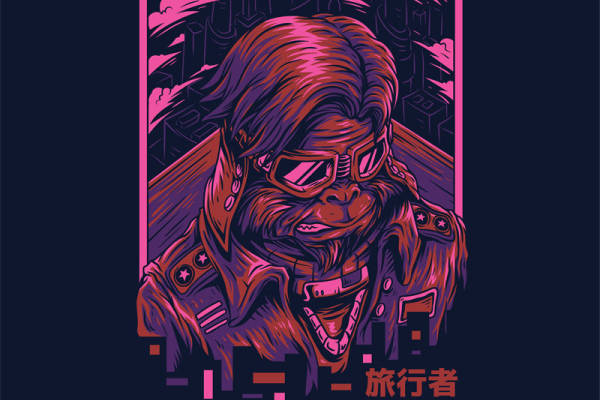 太空旅行者主题裁片印花服装印花设计