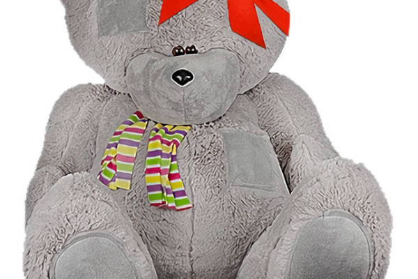 可爱灰色毛绒泰迪熊裁片印花服装