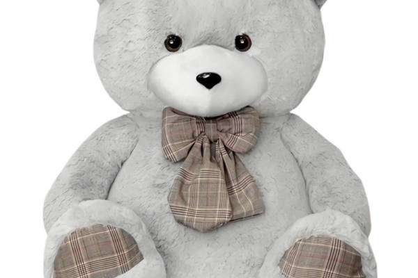 经典格子裁片印花服装，打造可爱风格毛绒玩具泰迪熊