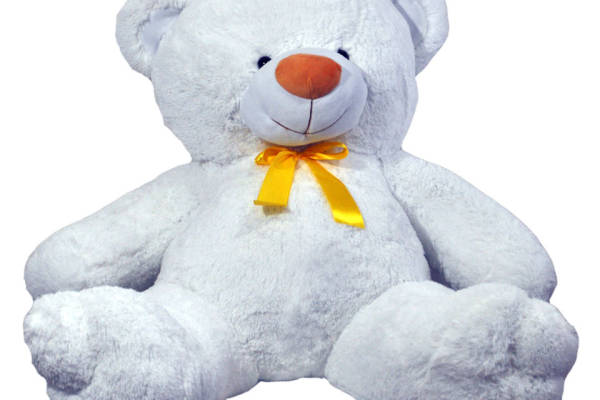 可爱白色毛绒泰迪熊裁片印花服装印花设计