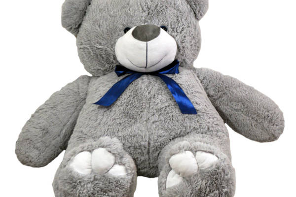 可爱灰色毛绒玩具熊服装裁片印花设计