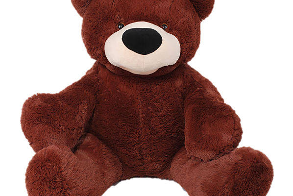 可爱深棕色裁片印花服装印花毛绒玩具熊