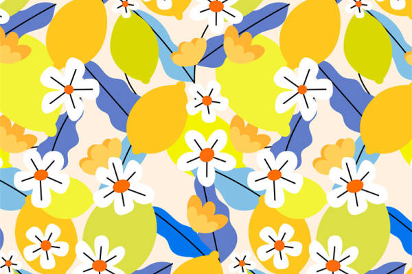 春日清新风格面料印花设计，服装印花图案推荐