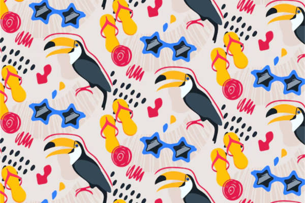 时尚卡通动物面料印花 趣味服装印花设计