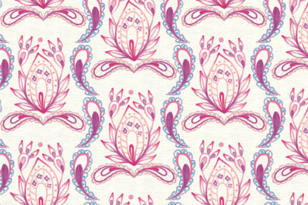 优雅花卉图案面料印花,适用于夏季服装印花设计