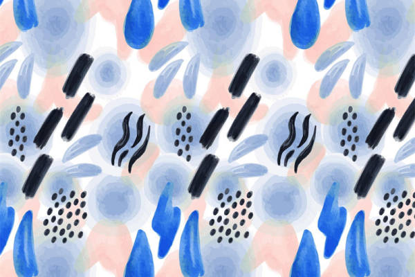 抽象艺术风格面料印花,时尚服装印花设计