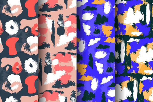 时尚抽象艺术面料印花 服装印花设计 创意色彩搭配