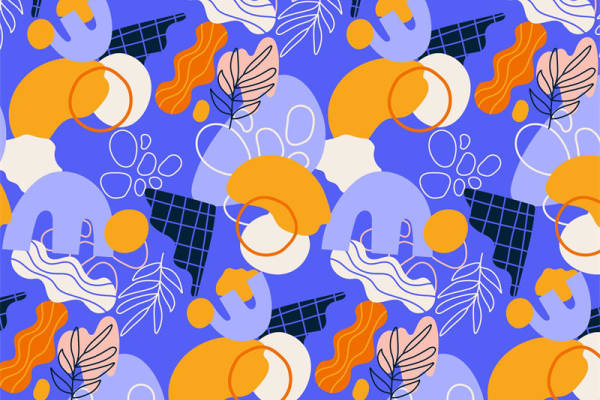 抽象艺术风格面料印花，时尚服装印花设计