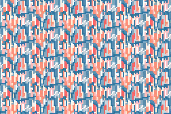 抽象几何图案面料印花 现代风格服装印花设计