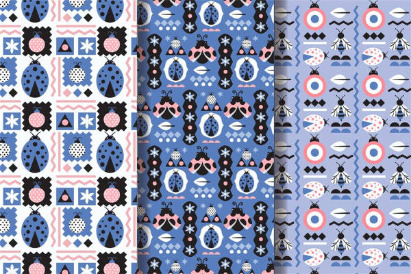 时尚昆虫图案服装印花面料，打造独特个性风格