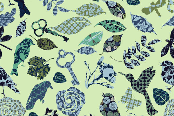 时尚自然风格面料印花:动物与植物图案服装印花设计