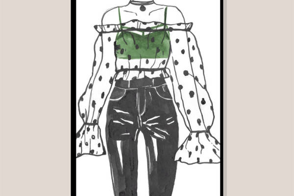 时尚波点裁片印花服装：打造个性街头风格